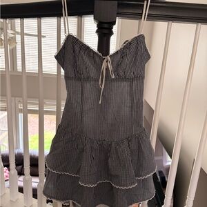 American Threads Black and White Gingham Mini Dress